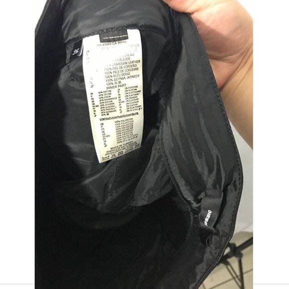 NWT $998 Diesel 'L-Elide' Leather Pants w/ Zipper-Detail in‎ Black [SZ 26 ] - Picture 10 of 13